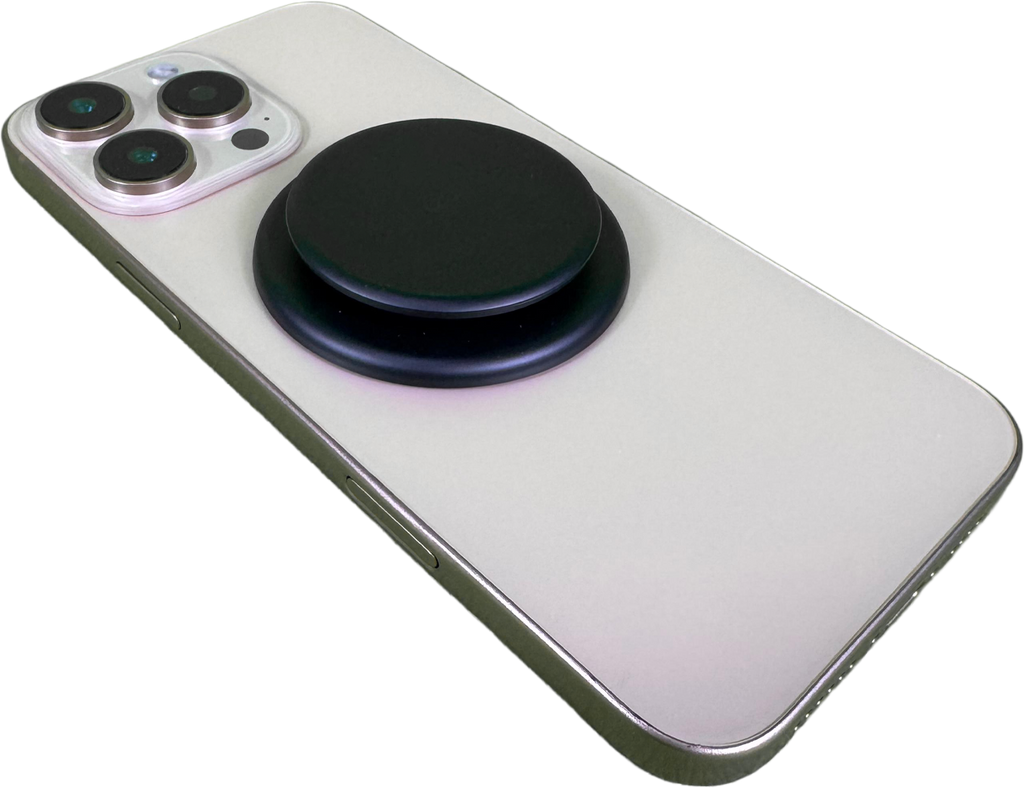 LZEL GripLoop Pop Series – Magnetic Finger Pop Holder & Stand | Midnight Black