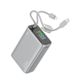 LZEL Neurode 20K Pd45W Mini Power Bank Pd3.0 & Qc3.0 | Usb-C Cable & Lighting Cable | Silver