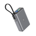 LZEL Neurode Sync 20000Mah Pd3.0 & Qc3.0| 65W |Built-In-Usb-C Cable Pd Power Bank | Gray