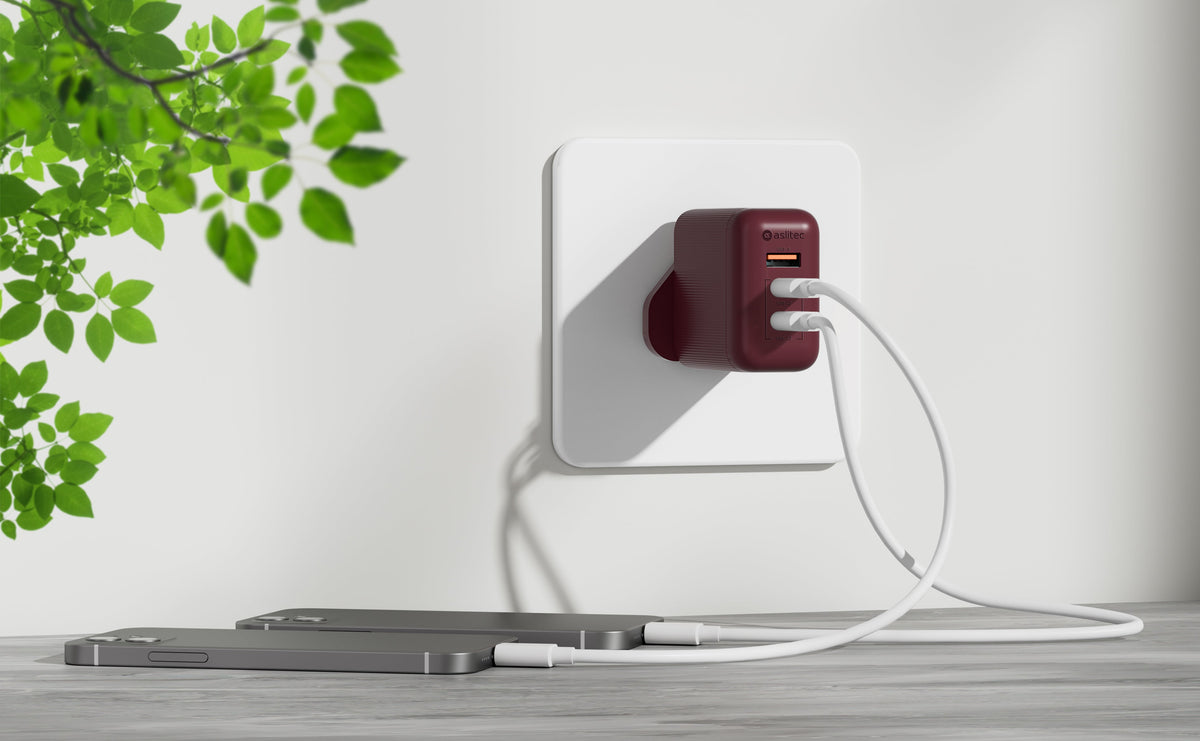 aslitec VexoraGaN 35W â€“ Premium GaN Charger, Dual USB-A + USB-C Ports