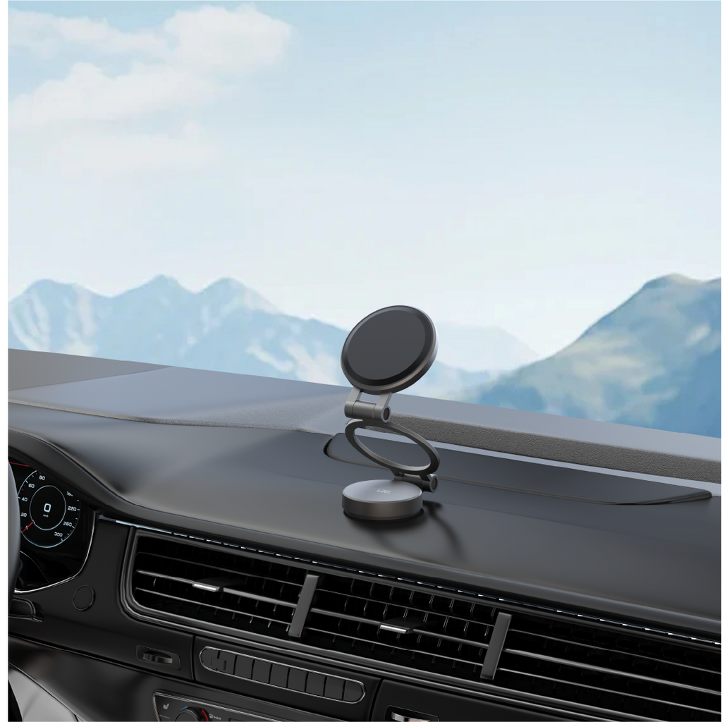 LZEL 360Â° Magnetic Suction Phone Holder Three-Axis Adjustable Angle | Robust Magnetic Grip | Black