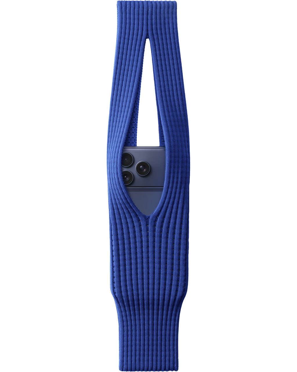 Phone Pocket with Strap â€“ Stretch Knit Wearable iPhone Holder 40 cm | Sapphire