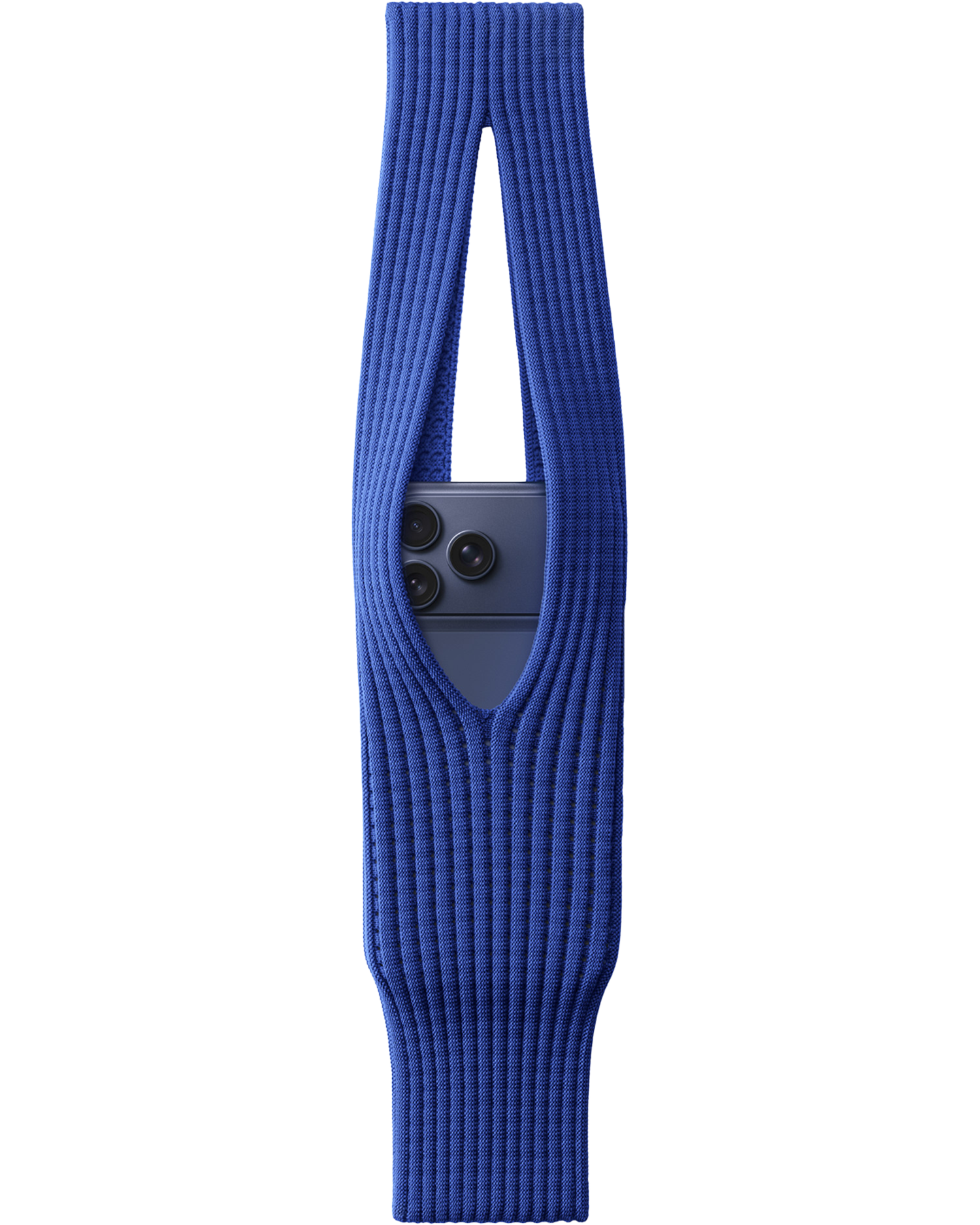 Phone Pocket with Strap â€“ Stretch Knit Wearable iPhone Holder 40 cm | Sapphire