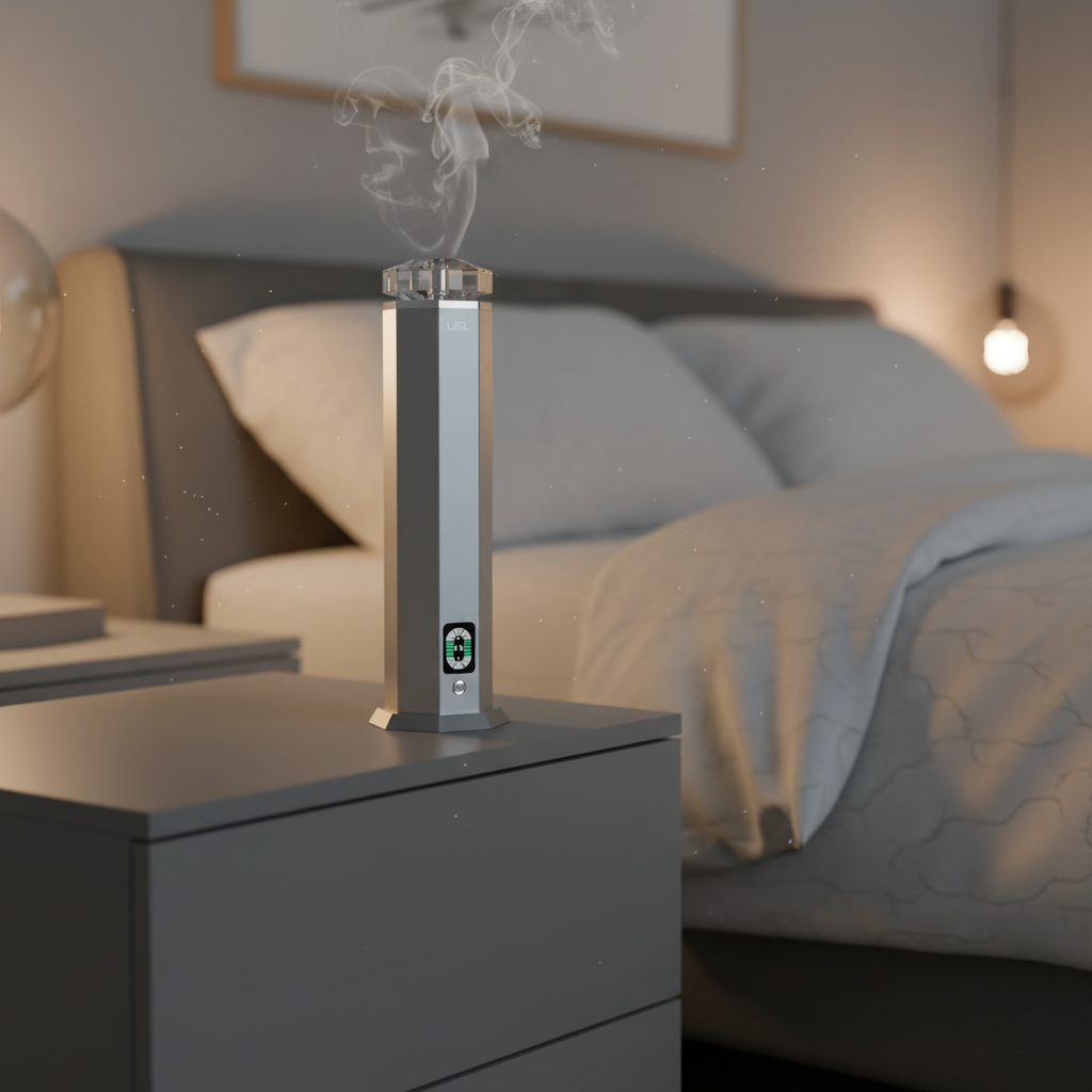 LZEL Aroma Diffuser Aromavista Essence Premium Scent Diffuser Led Display - Cold Air Diffusion Tech - 120 Ml | Silver