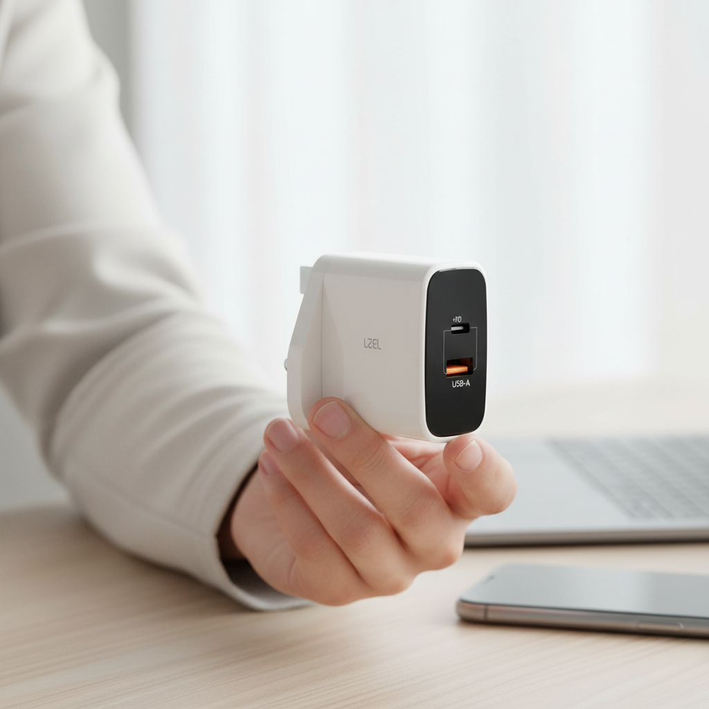 LZEL VoltixCharge 35W Dual Port USB-A USB-C GaN Wall Charger