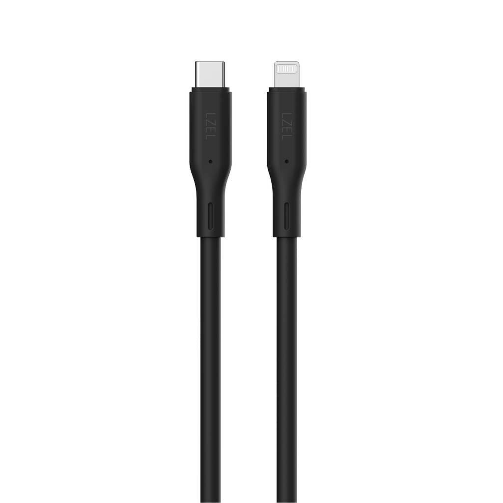 LZEL Celeris Silox CXL Soft Silicone USB-C to Lightning Cable, 480Mbps, 60W Max, 2m | Black