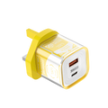 LZEL VoltCharge NanoCore – 30W GaN Transparent Wall Charger | Yellow/White