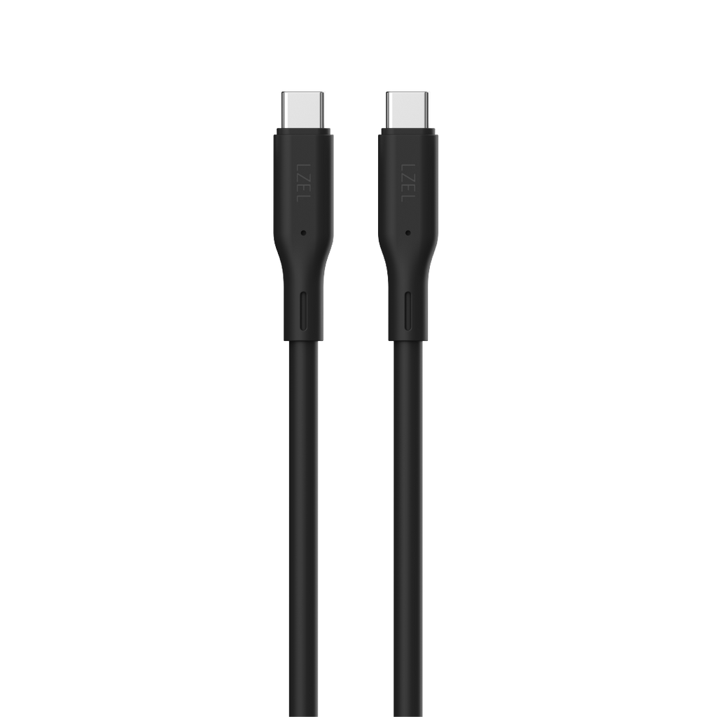 LZEL Celeris Silox CXL Soft Silicone USB-C to USB-C Cable, 480Mbps, 240W Max, 2m | Black