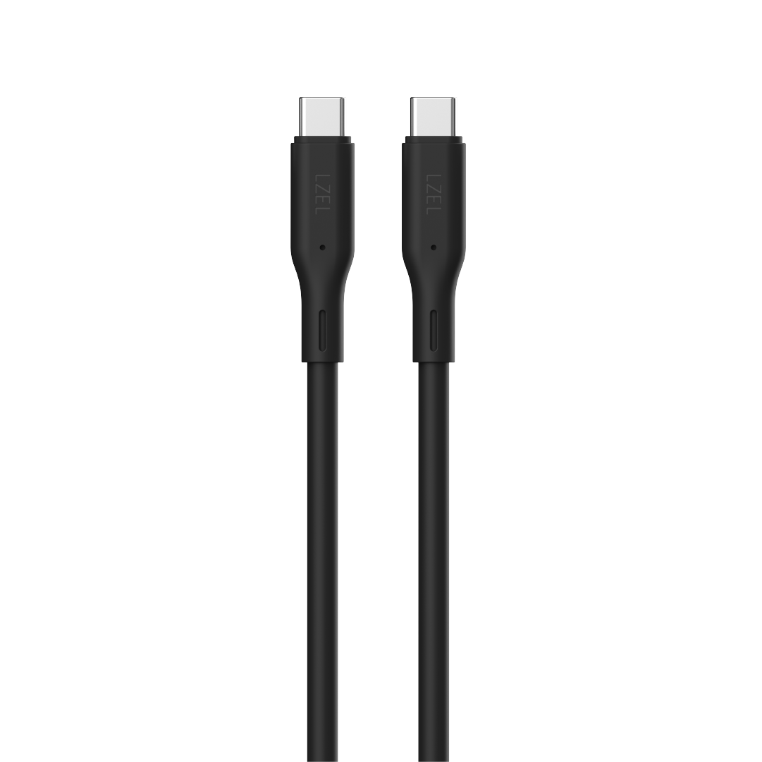 LZEL Celeris Silox CXL Soft Silicone USB-C to USB-C Cable, 480Mbps, 240W Max, 2m | Black