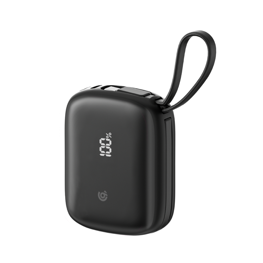 90 Percent Primflux Mini 22.5W Dual Built-In Cables Power Bank Powerdelivery Qc 3.0 | Usb-C & Lightning | Black