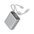 LZEL Neurovolt 10K Pd 35W Mini Power Bank Pd3.0 & Qc3.0 | Usb-C Cable & Lightning Cable | Silver