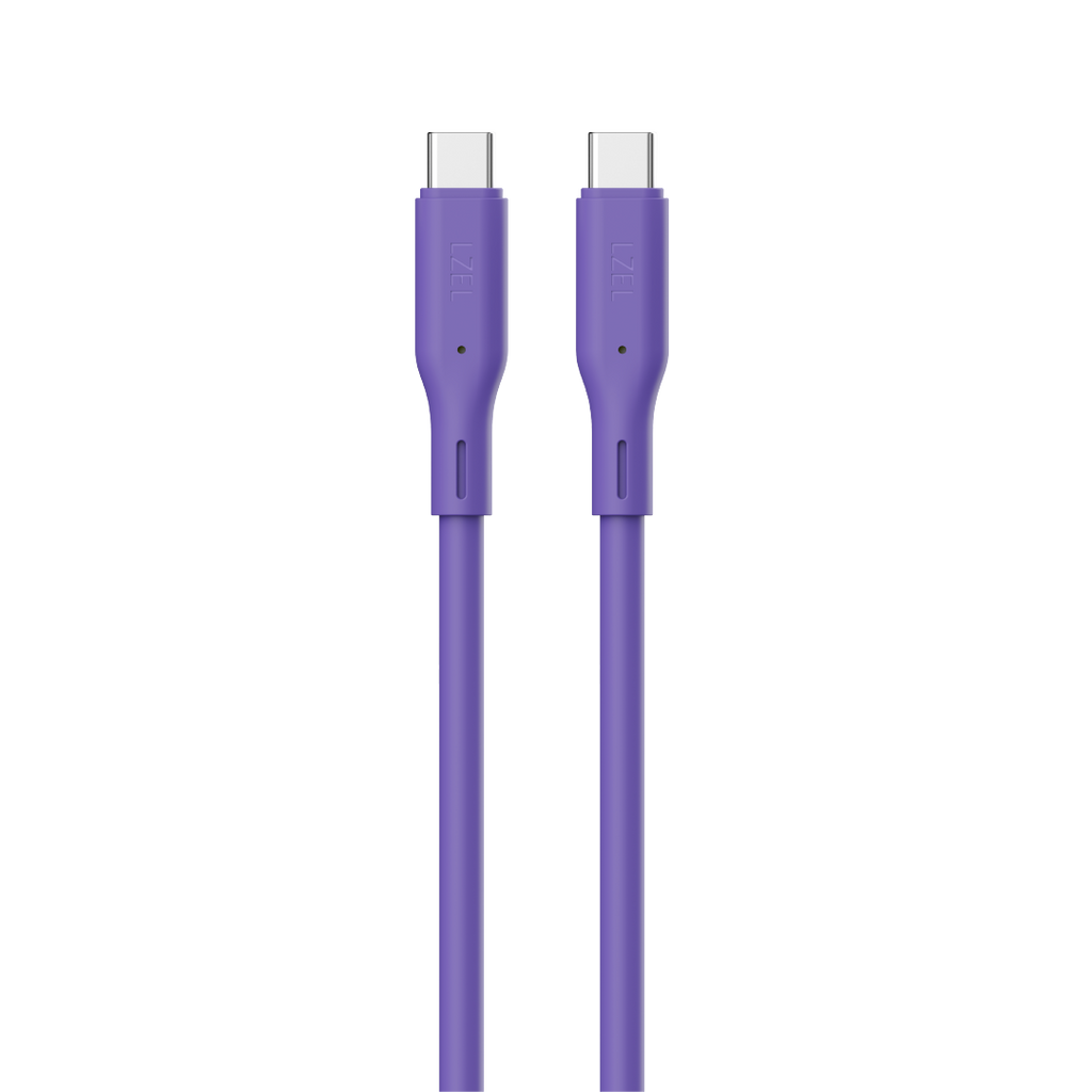 LZEL Celeris Silox CXL Soft Silicone USB-C to USB-C Cable, 480Mbps, 240W Max, 1m | Purple