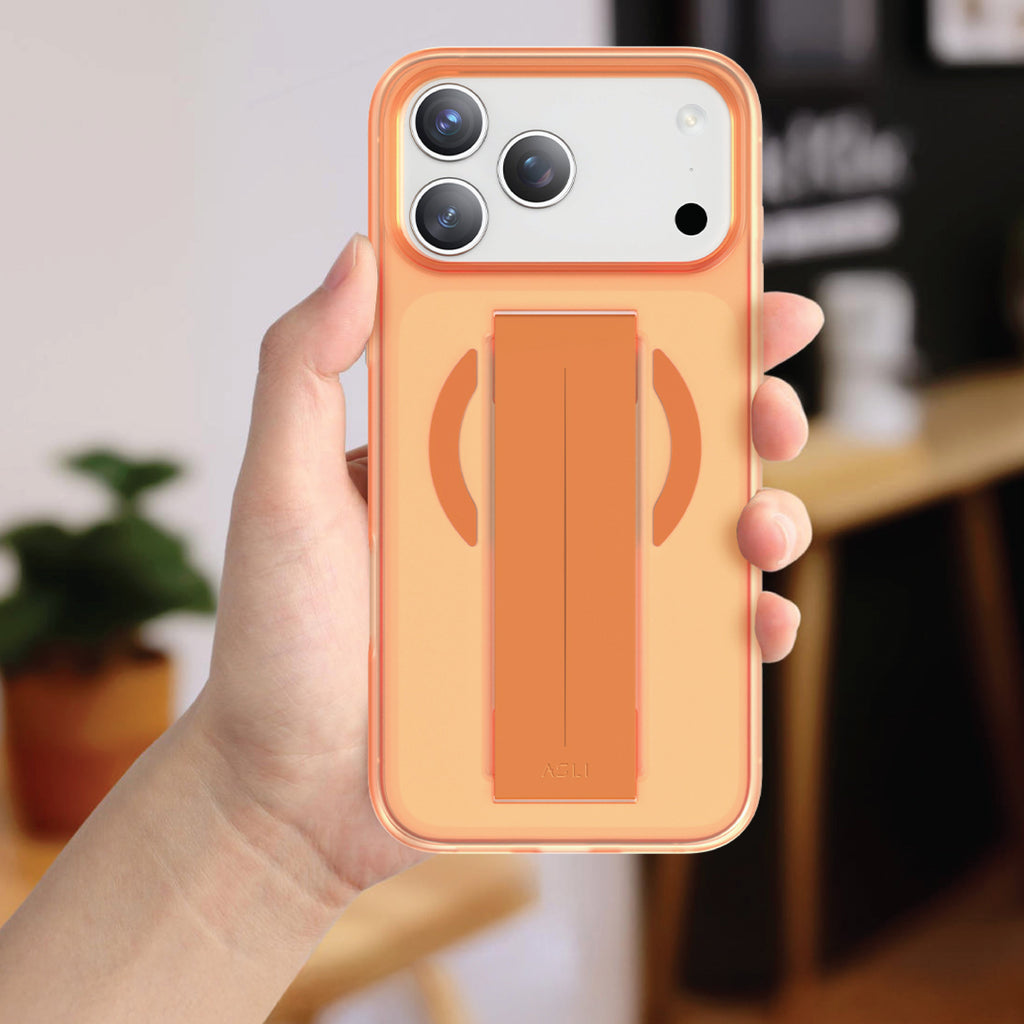 Asli Global MagTrox Grip Pro Liquid Silicone Soft Grip MagSafe Case for iPhone 17 Pro Max | Orange Titanium