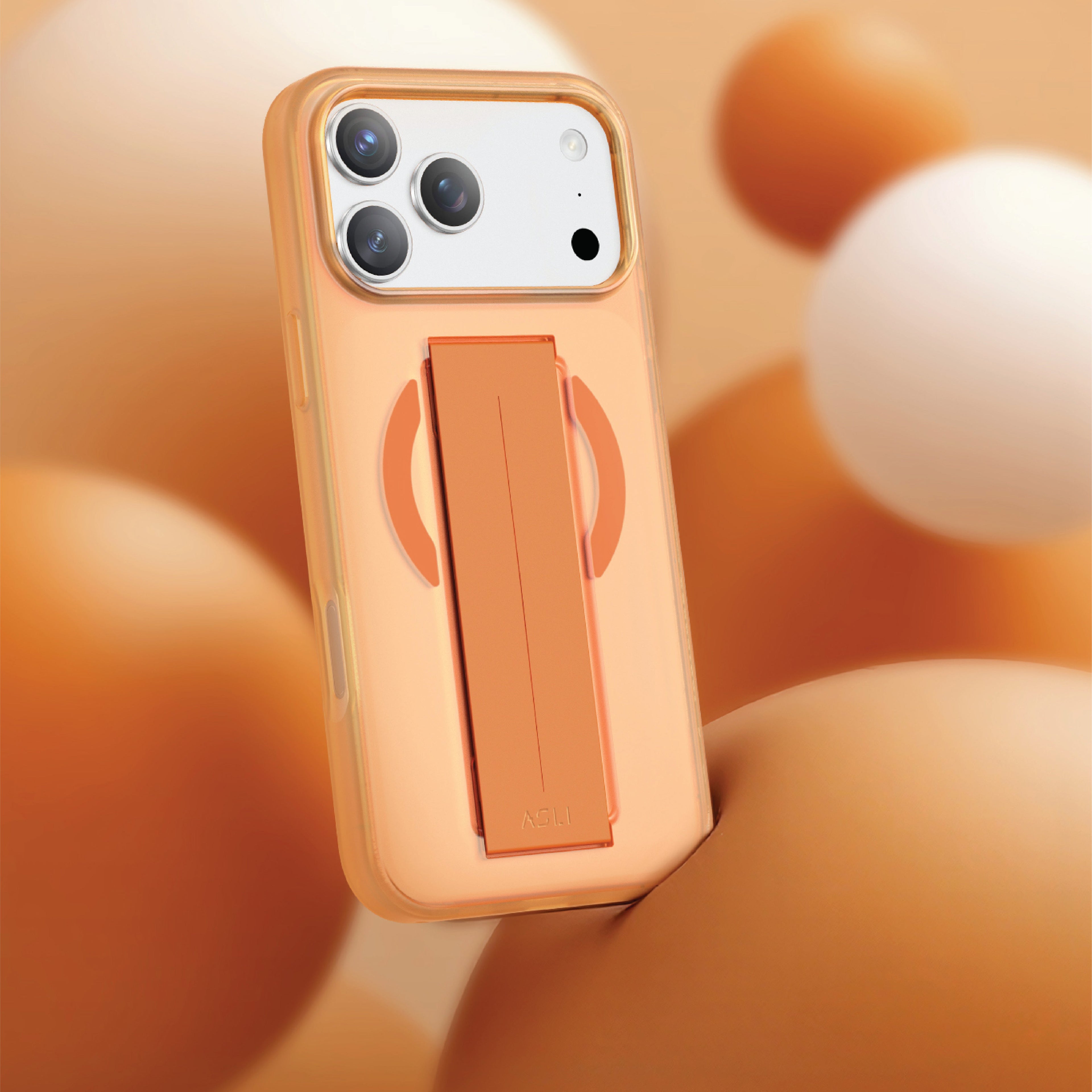 Asli Global MagTrox Grip Pro Liquid Silicone Soft Grip MagSafe Case for iPhone 17 Pro Max | Orange Titanium
