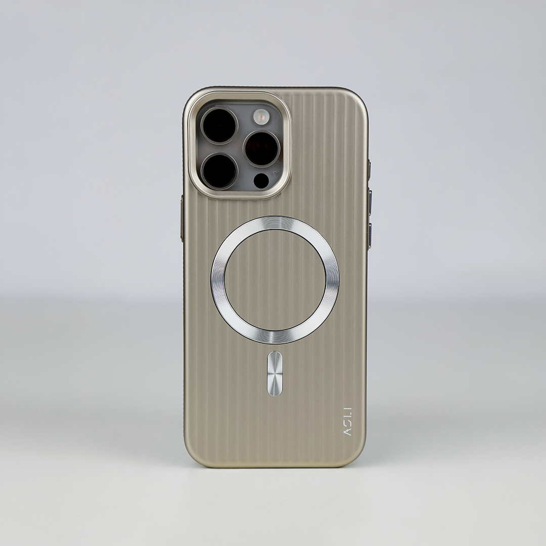 ASLI Corrugared Ridge Premium Metalic Case With Enhanced Camera Protection Case For iPhone 16 Pro