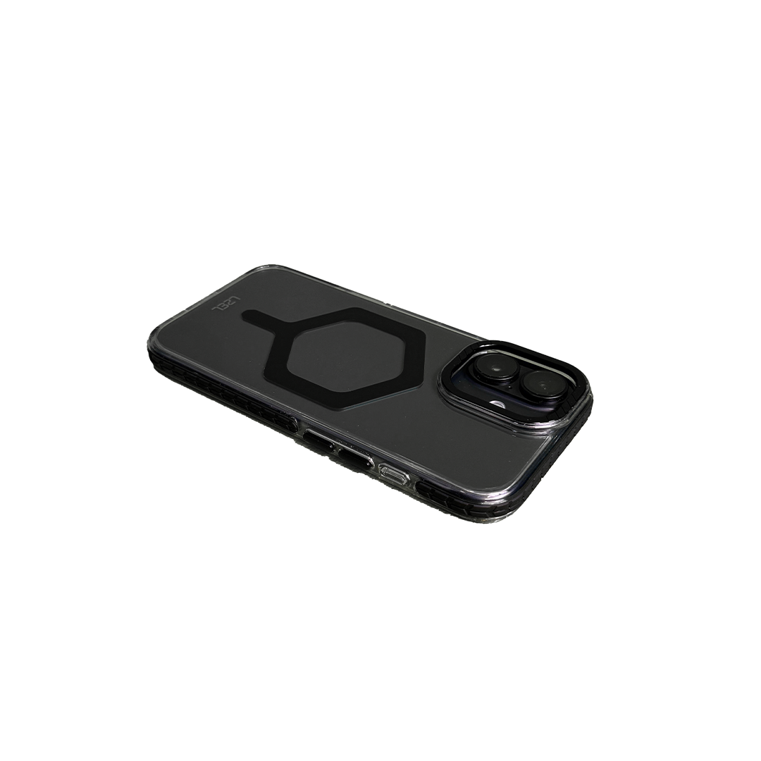 LZEL iPhone 16 Mag Hexa Defender Clear Square MagSafe Case | Black
