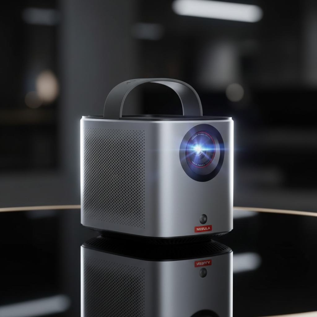 Nebula Mars 3 Air Portable 1080p Google TV Projector with Built-in Netflix, 400 ANSI Lumens & 2.5H Battery | Black