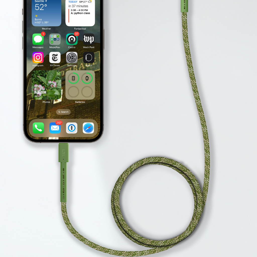 LZEL Celeris Charge AXL Braided USB-A to Lightning Cable, 480Mbps, 15W Max, 1m