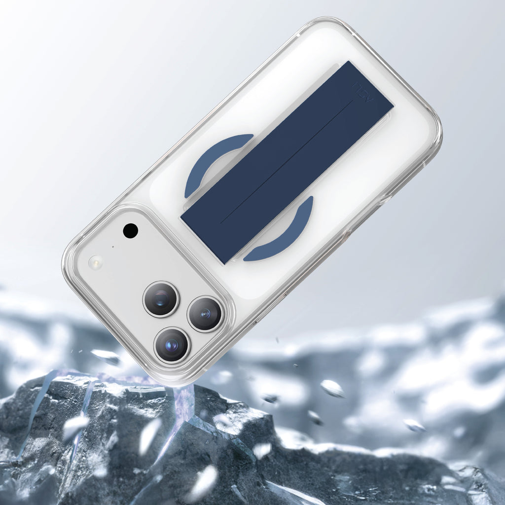 Asli Global MagTrox Siliox Grip Transparent MagSafe Case for iPhone 17 Pro | Blue Titanium