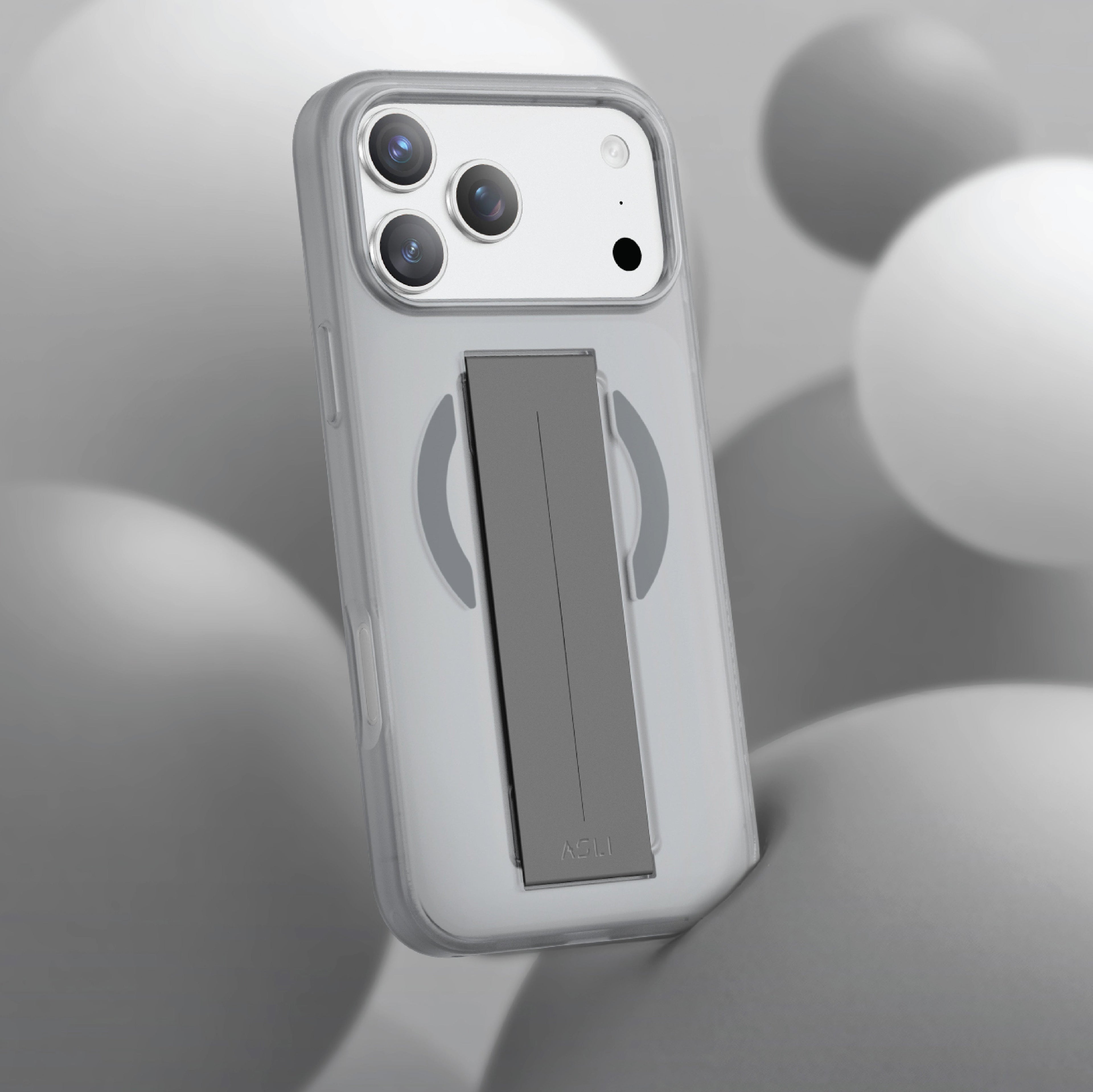 Asli Global MagTrox Grip Pro Liquid Silicone Soft Grip MagSafe Case for iPhone 17 Pro | Natural Titanium