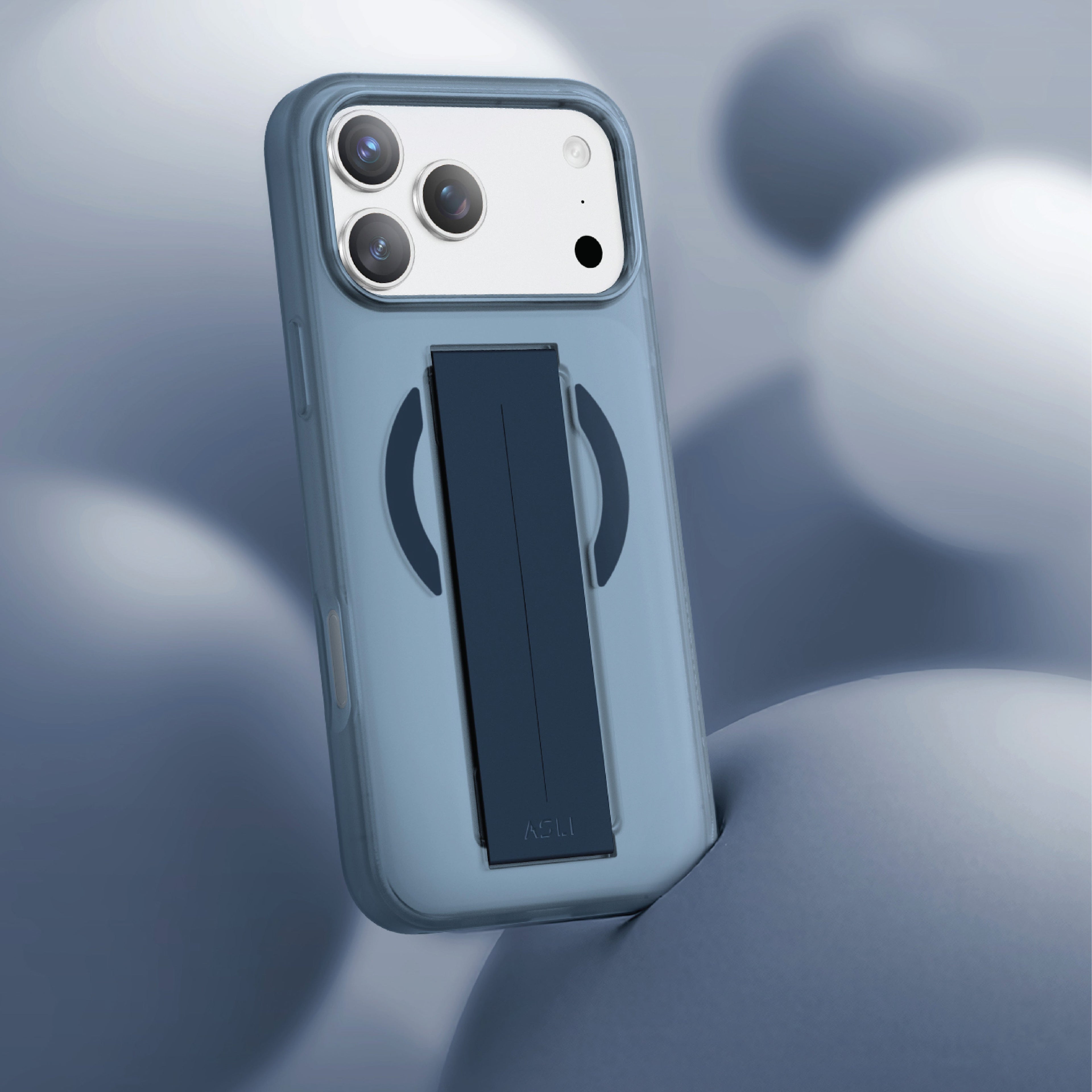 Asli Global MagTrox Grip Pro Liquid Silicone Soft Grip MagSafe Case for iPhone 17 Pro Max | Blue Titanium