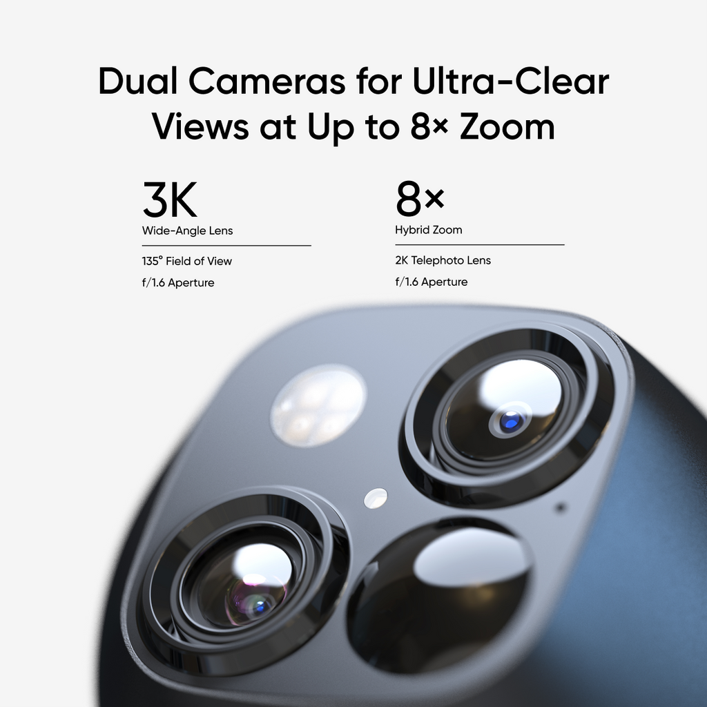 Eufy Security SoloCam S340 â€“ Dual 360Â° Coverage, Solar-Powered, 4K Clarity | Black & White