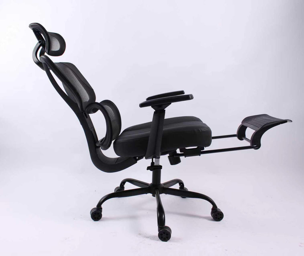 Black Bull Ergonomic Mesh Gaming & Office Chair with Footrest | Black