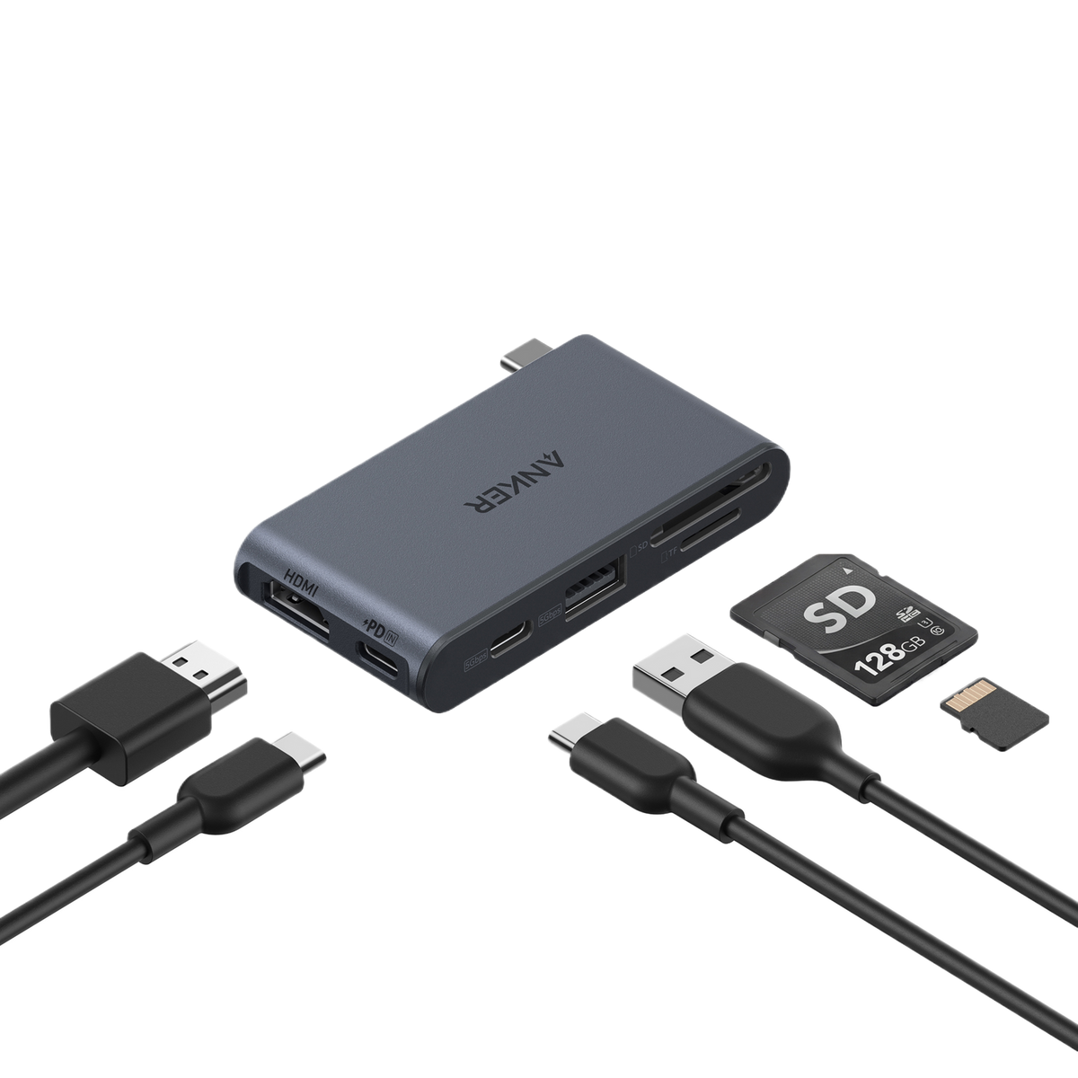 Anker Nano USB-C Hub 6 in 1 - 5Gbps | Black