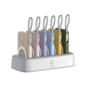 LZEL HexaEnergia Station 6x Wireless Powerbank Charging Dock | 10000mAh Full Battery | Built-in Cable | White