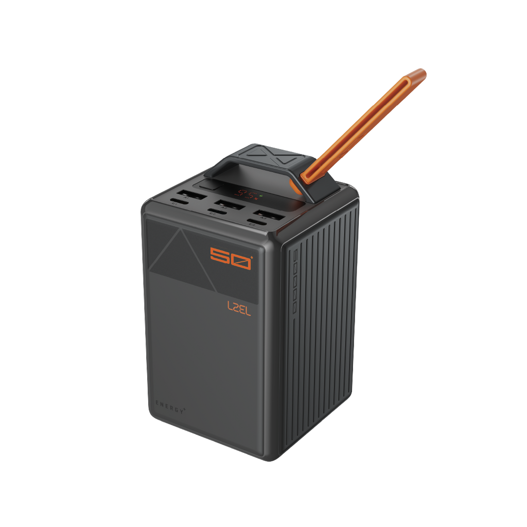 LZEL Zenoflex Ultra Surge 50000mAh PD Power Bank | PD3.0 & QC3.0 | 100W Max | Triple Type-C + Triple USB-A | Black