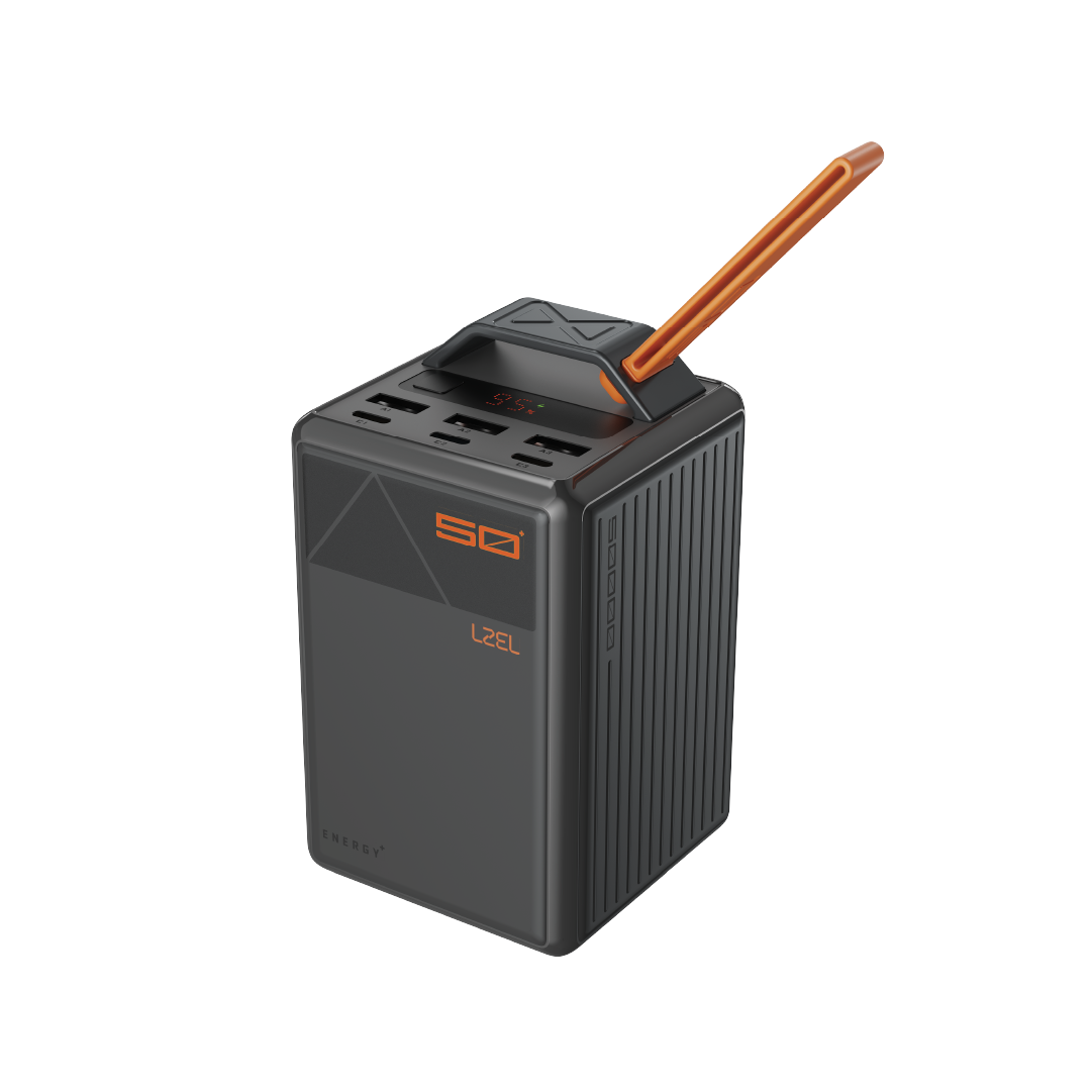 LZEL Zenoflex Ultra Surge 50000mAh PD Power Bank | PD3.0 & QC3.0 | 100W Max | Triple Type-C + Triple USB-A | Black
