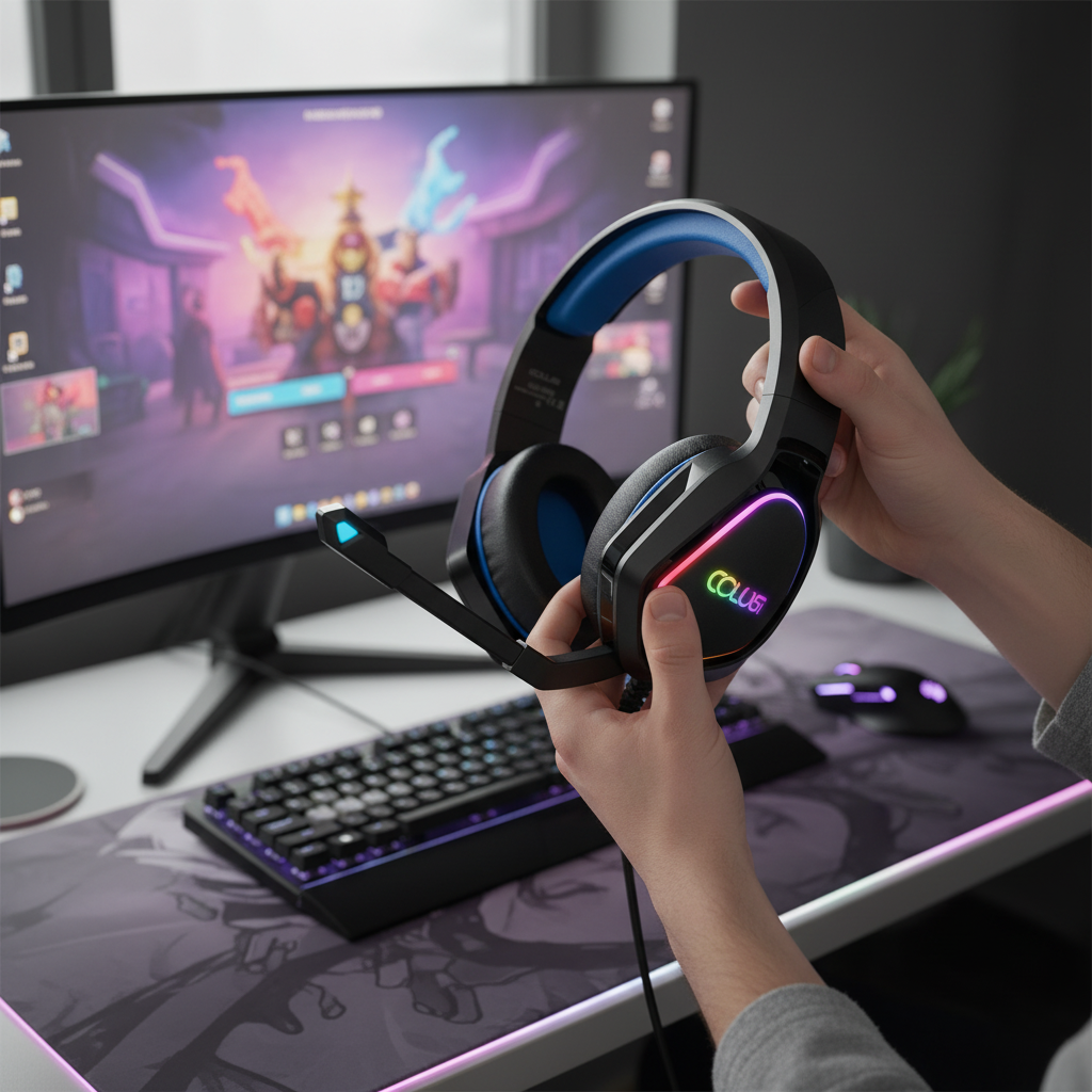 Colusi Gaming Stereo 3.5+USB Headphone RGB Light | Blue