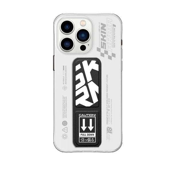 SkinArma Apex iPhone 15 Pro Cover With Grip Stand | Black