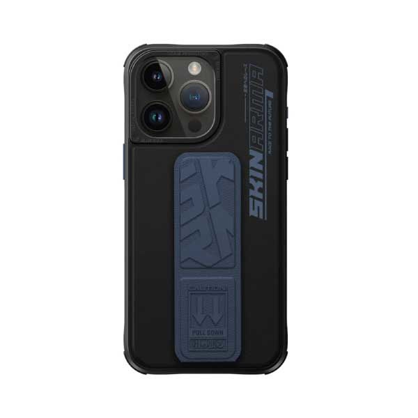 SkinArma iPhone 15 Pro Slate Grip-Stand Case | Blue