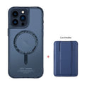 SkinArma iPhone 15 Pro Saido Case + Card Holder | Blue
