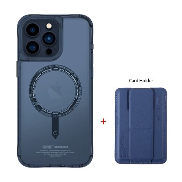 SkinArma iPhone 15 Pro Saido Case + Card Holder | Blue