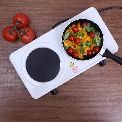 Geepas Electric Double Hot Plate GHP32014 â€“ 2000W, Adjustable Temp, Cast Iron Plate, Overheat Protection, Portable
