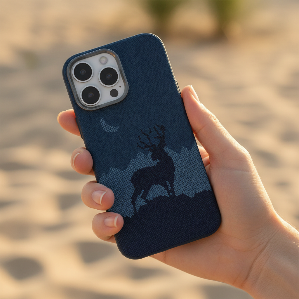 LZEL MagCarbon Deer Cover for iPhone 16 Pro Max | Navy Deer