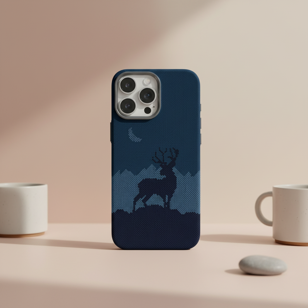 LZEL MagCarbon Deer Cover for iPhone 16 Pro Max | Navy Deer