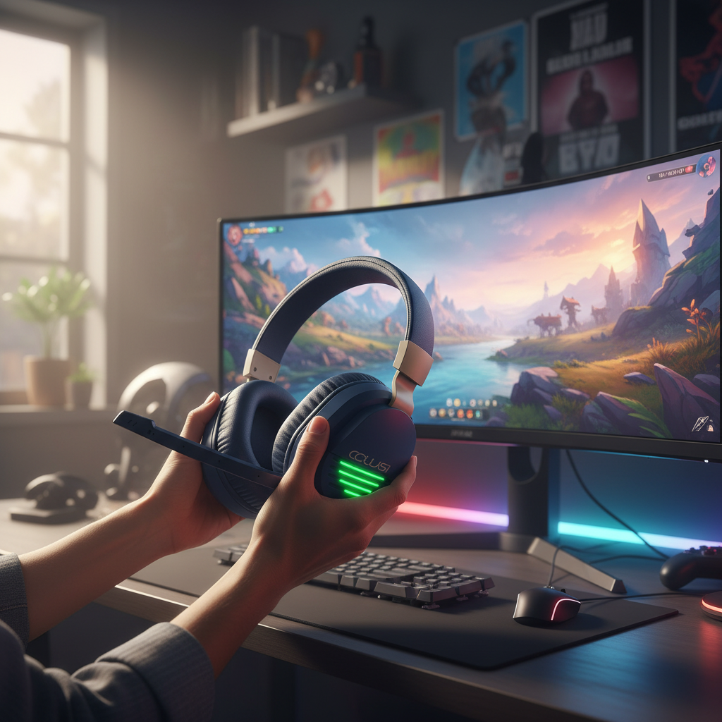 Colusi Gaming Stereo 3.5+USB Headphone RGB Light |Blue