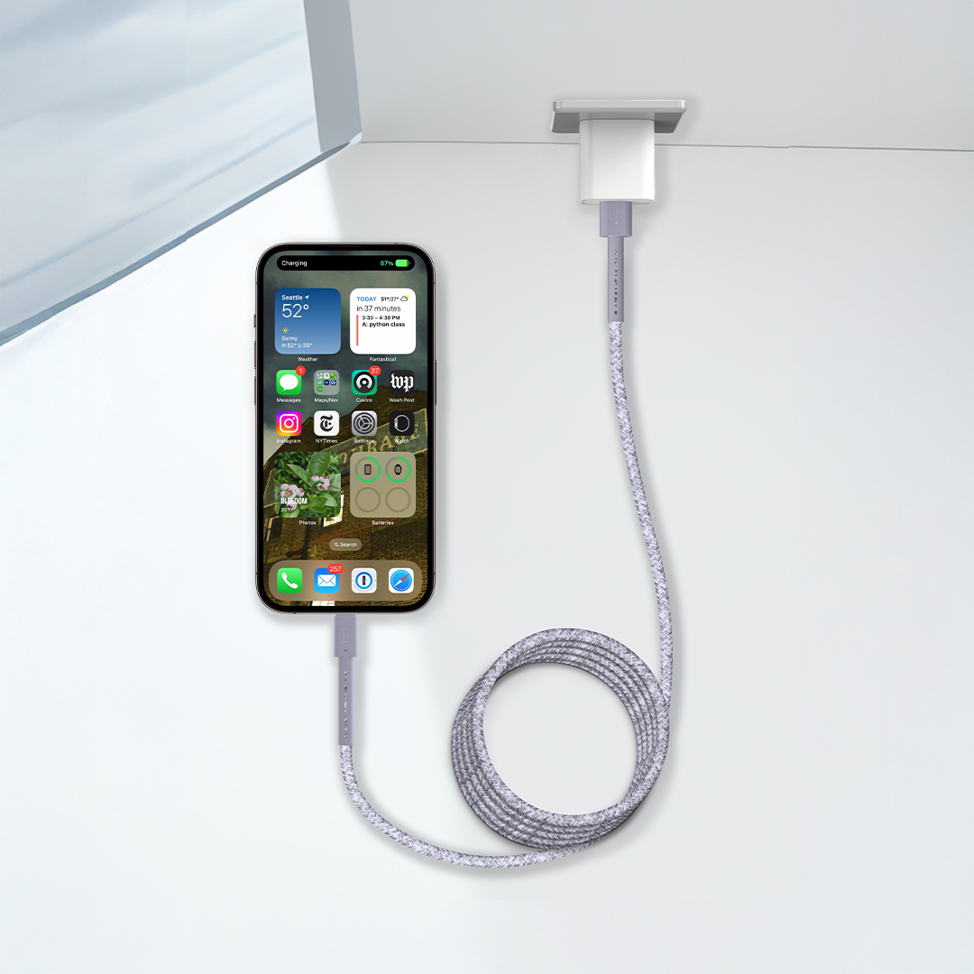 LZEL Celeris Charge CXC Braided USB-C to USB-C Cable, 480Mbps, 240W Max, 2m | Gray