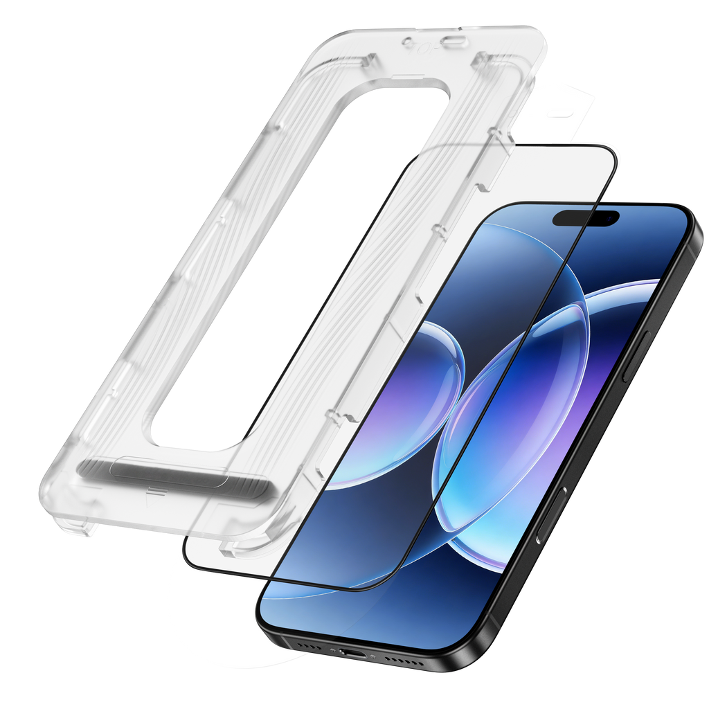 LZEL Optivue Series 3d Tempered  Csg 0.33mm Thickness Double Strong Glass For iPhone 16 Pro Max / 17 Pro Max With Applicator | Clear