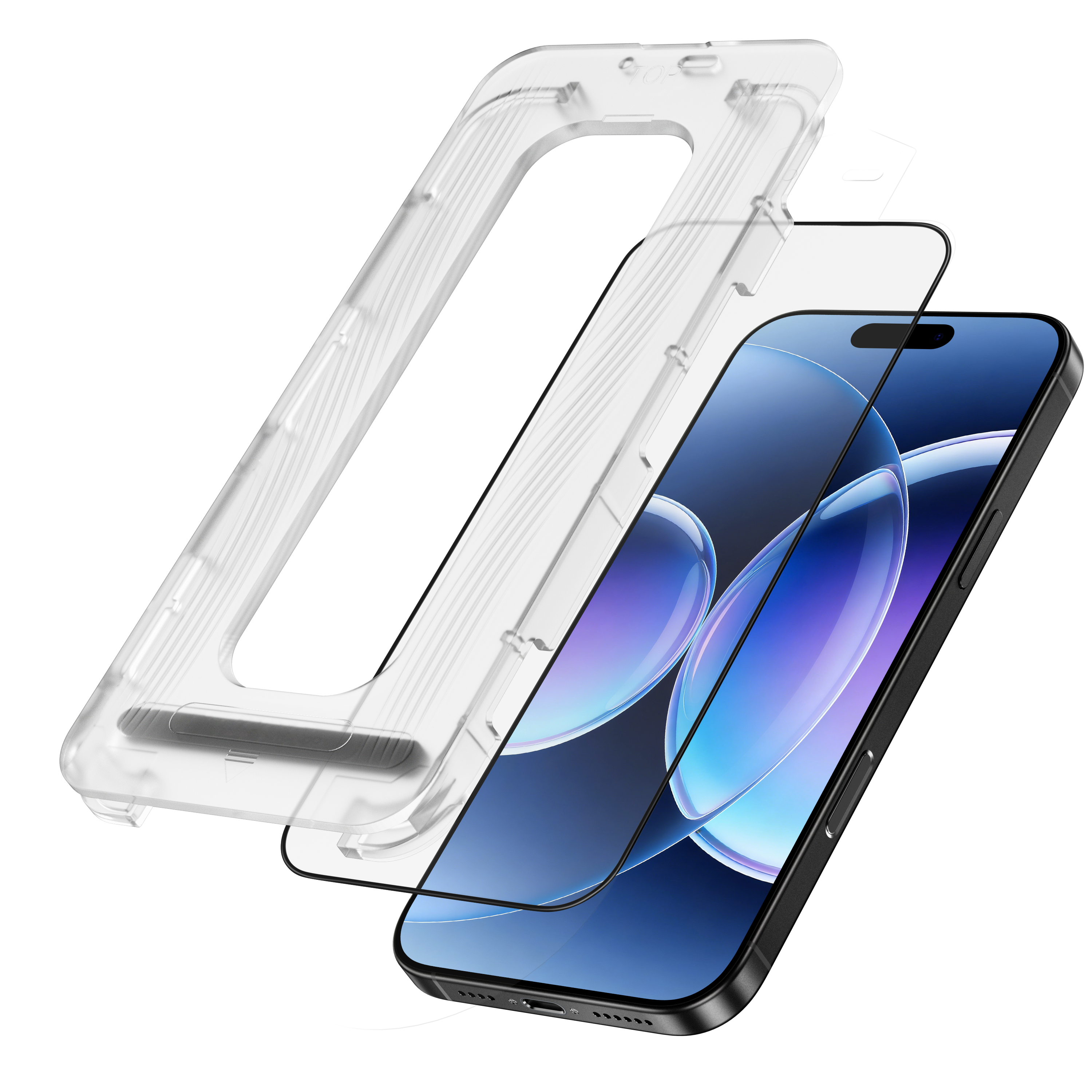 LZEL Optivue Series 3d Tempered  Csg 0.33mm Thickness Double Strong Glass For iPhone 16 Pro Max / 17 Pro Max With Applicator | Clear