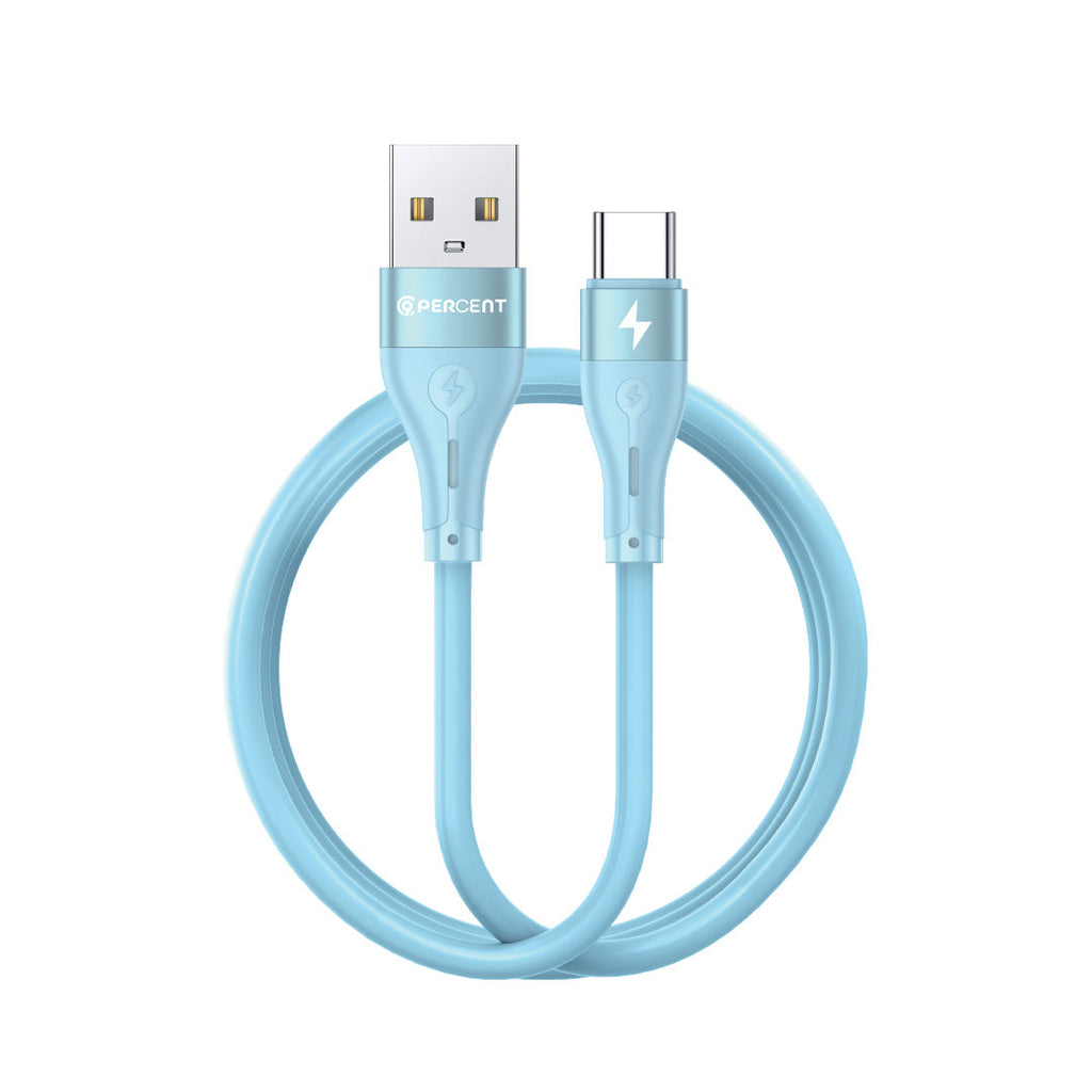 90 Percent Voltline 90 Series USB-A to Type-C Silicone Cable 1M | Blue