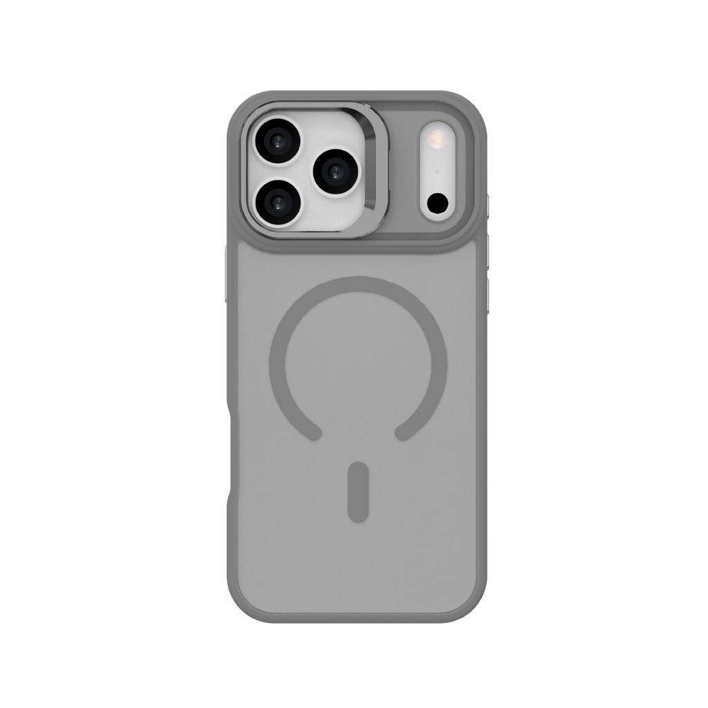 LZEL Oil Coating Camera Stand Case With Magsafe For IPhone 17 Pro Max | Light Gray