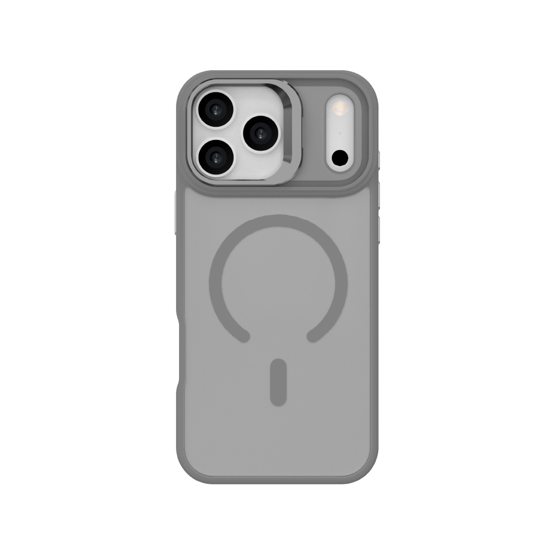 LZEL Oil Coating Camera Stand Case With Magsafe For IPhone 17 Pro Max | Light Gray