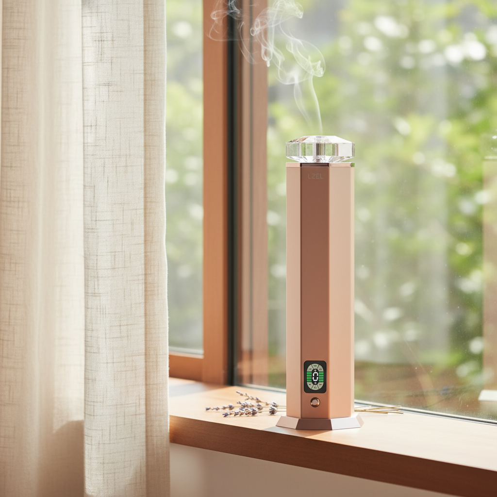 LZEL Aroma Diffuser Aromavista Essence Premium Scent Diffuser Led Display - Cold Air Diffusion Tech - 120 Ml | Gold