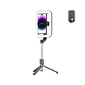 LZEL LensSnap Series 3-in-1 Selfie Stick with Tripod & Ring Light | Black