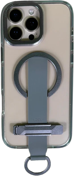 Lzel iPhone 15 Pro Max Primemag Grip Anti-drop Case With Metal Ring And Silicone Band
