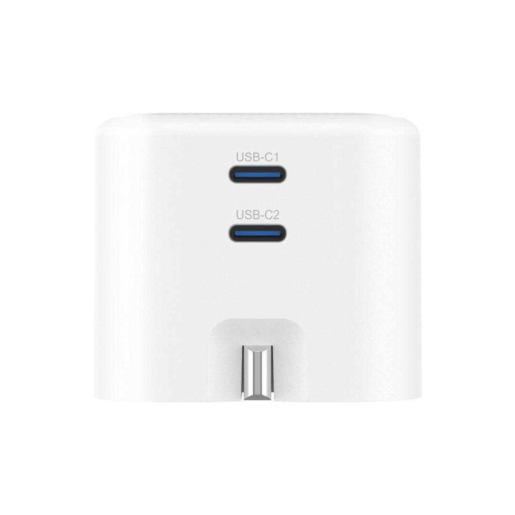 Asli  Global Powercore Dual 45 Gan Dual-Port Usb-C Fast Charger | White
